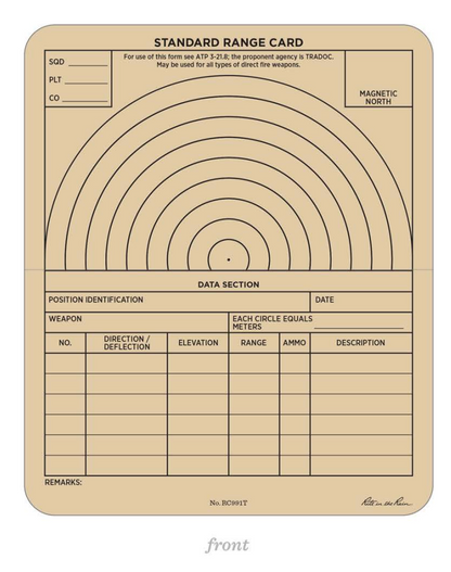 Rite in the Rain 防水紙 - 射擊訓練記錄卡/RANGE FORM CARD