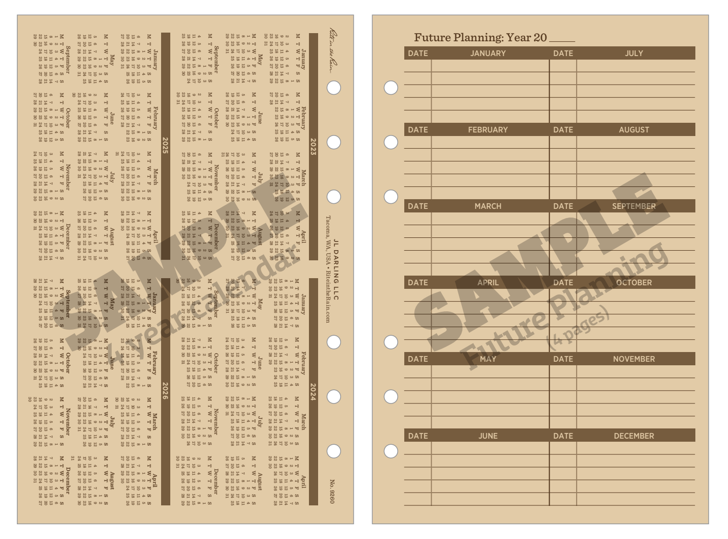 Rite in the Rain 防水紙 - 標準每週計劃本補充頁/Weekly Planner Refill